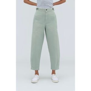 Everlane Fatigue Barrel Leg Pant Baggy High Rise Sea Glass Summer Lightweight 8